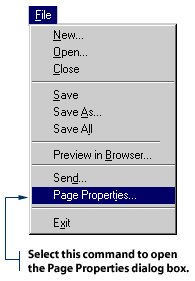 Select Page Properties from the File menu